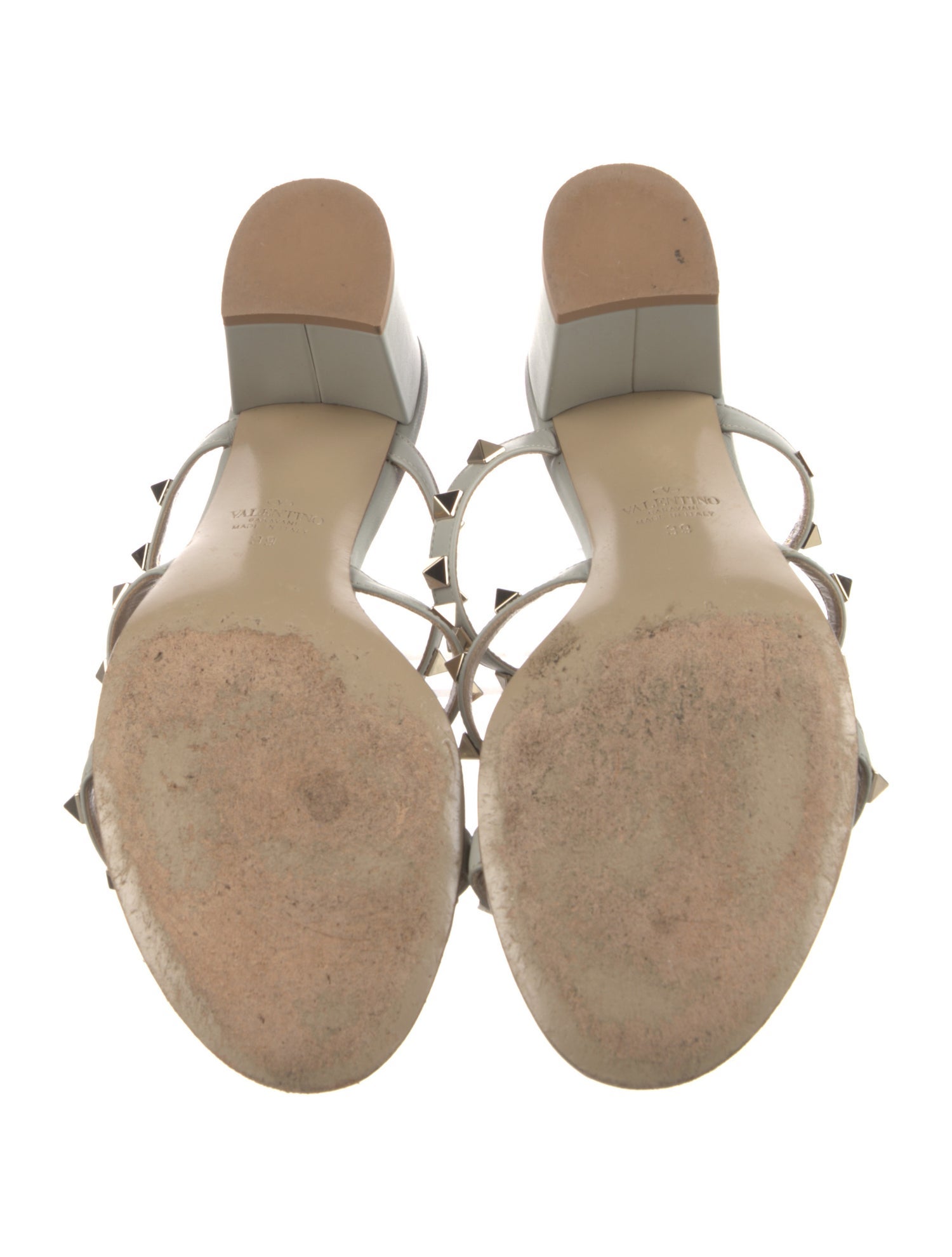 Valentino Rockstud Accents Leather Slides